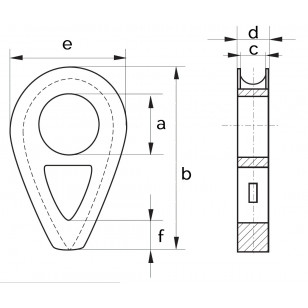 Solid steel thimble