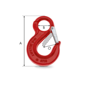 Crochet à oeil à linguet de sécurité classe 80