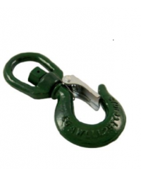 Grade 8 swivel hook with safety latch