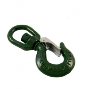 Grade 8 swivel hook with safety latch